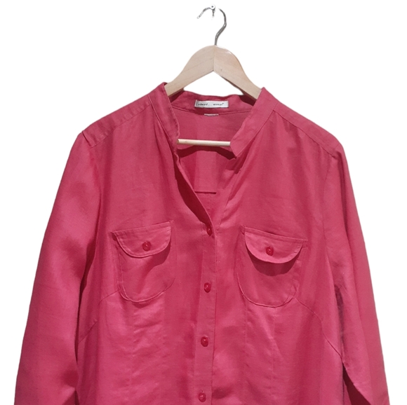 Edward...Woman Irish Linen Top Red Size 2XL - Picture 4 of 7